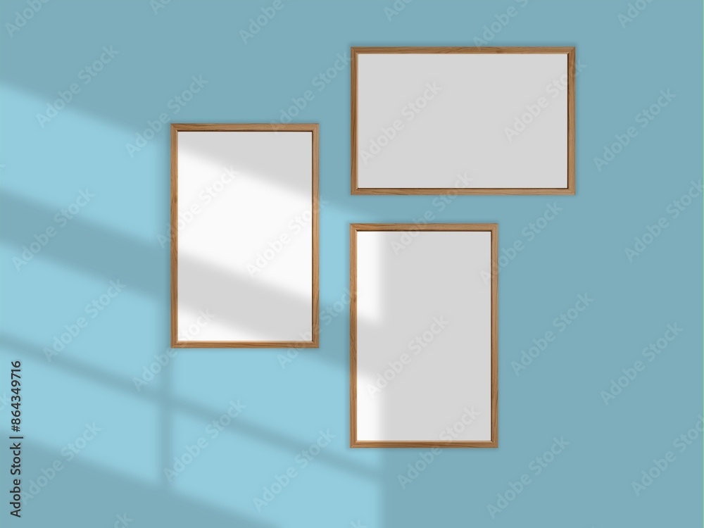 Empty photo frameworks against the wall Empty photo frameworks against the wall