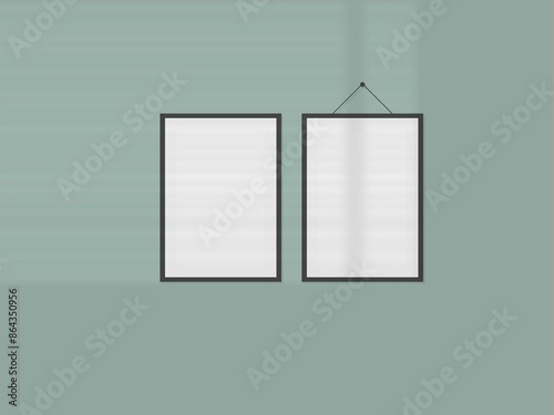 frame for paintings or photographs on zest background, minimalist gallery style