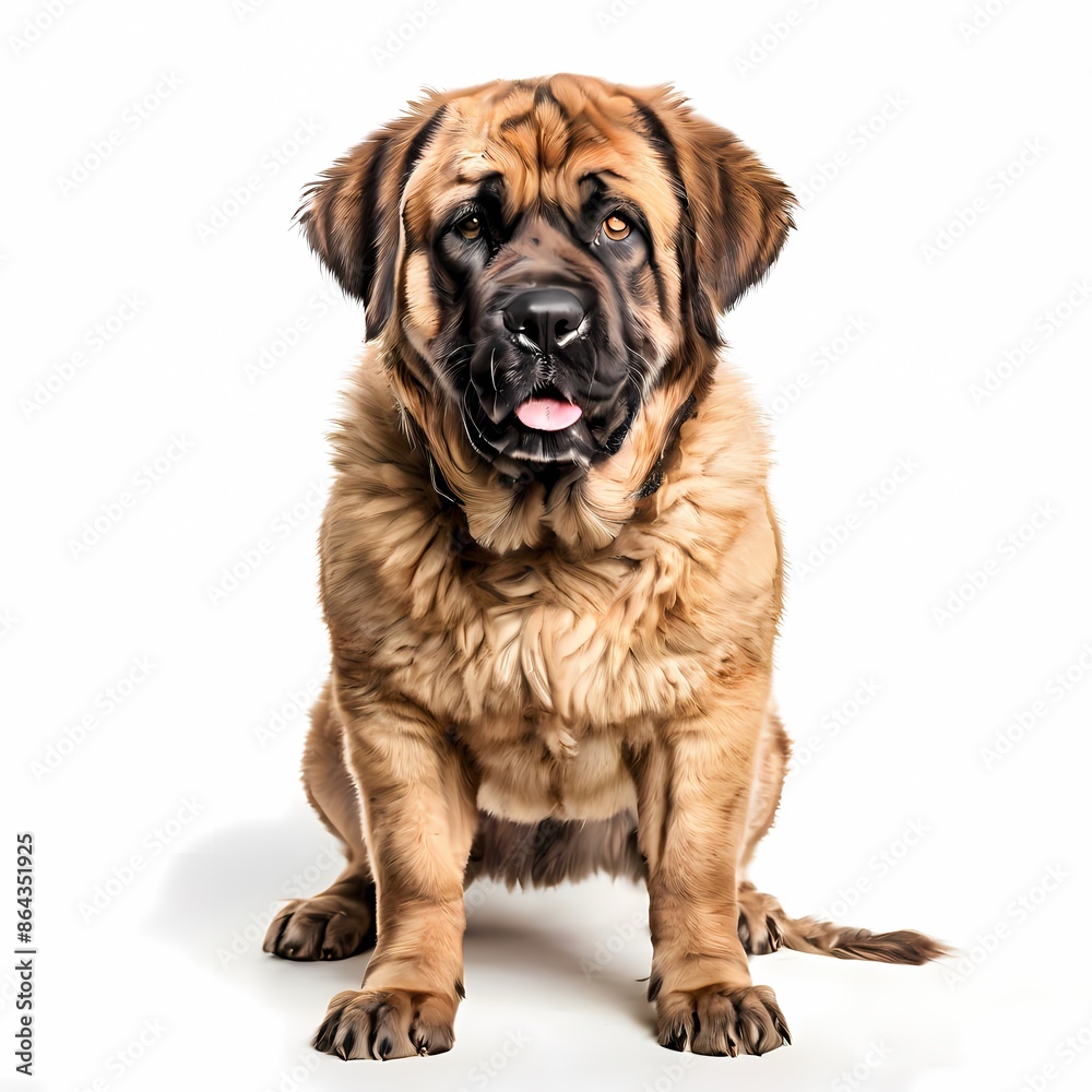 Kurdish mastiff dog breed standing against white background, AI Generated Kurdish mastiff dog breed standing against white background, AI Generated