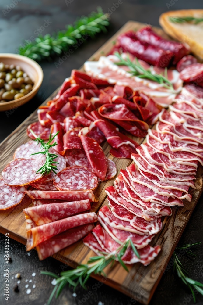 meat sausage cut on a plate. Selective focus meat sausage cut on a plate. Selective focus