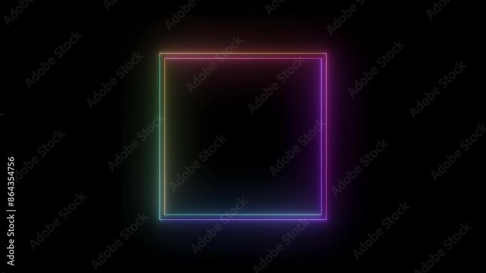 custom made wallpaper toronto digitalNeon abstract rectangle shape line animation in 4k video.