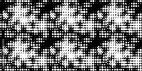 Hollow dotted seamless pattern of overlapping coteries. Transparent background. Vector.