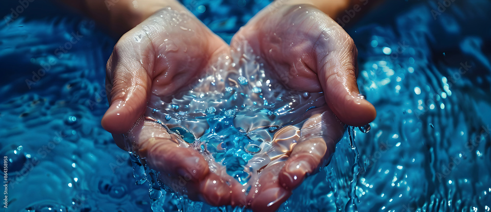 A splash of water in your hands A splash of water in your hands