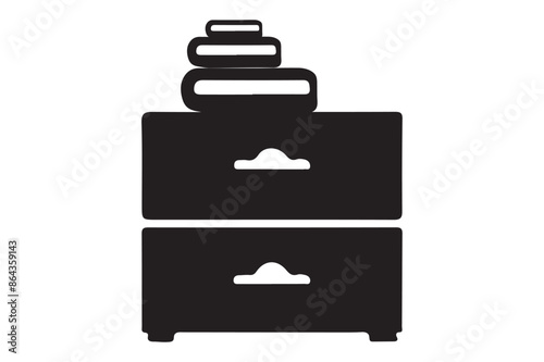 Book Shelf silhouette vector art illustration