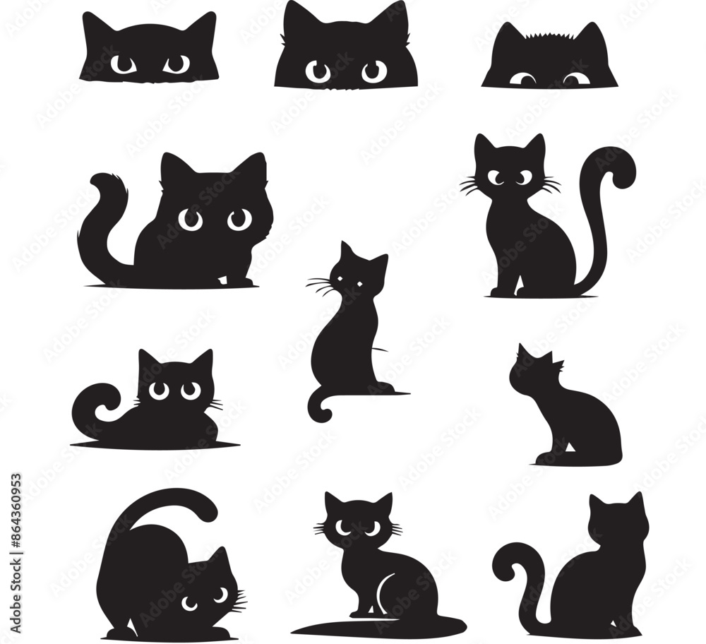 Cat Silhouette Vector Illustration Cat Silhouette Vector Illustration