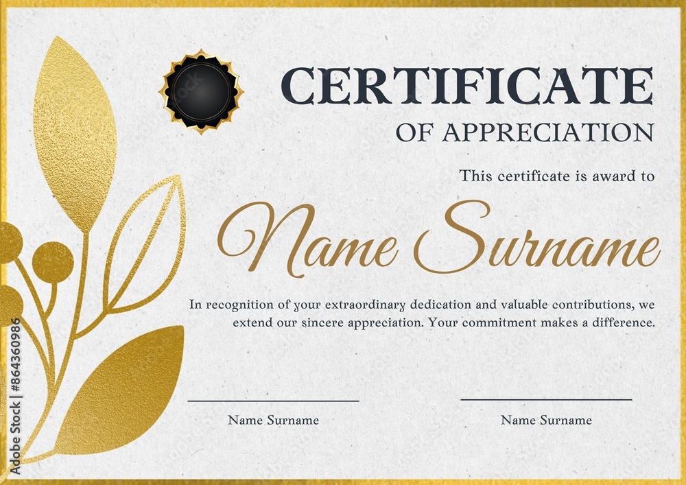 Fototapeta premium award certificate template design, Certificate of Appreciation template, Certificate of achievement, awards diploma. day 77