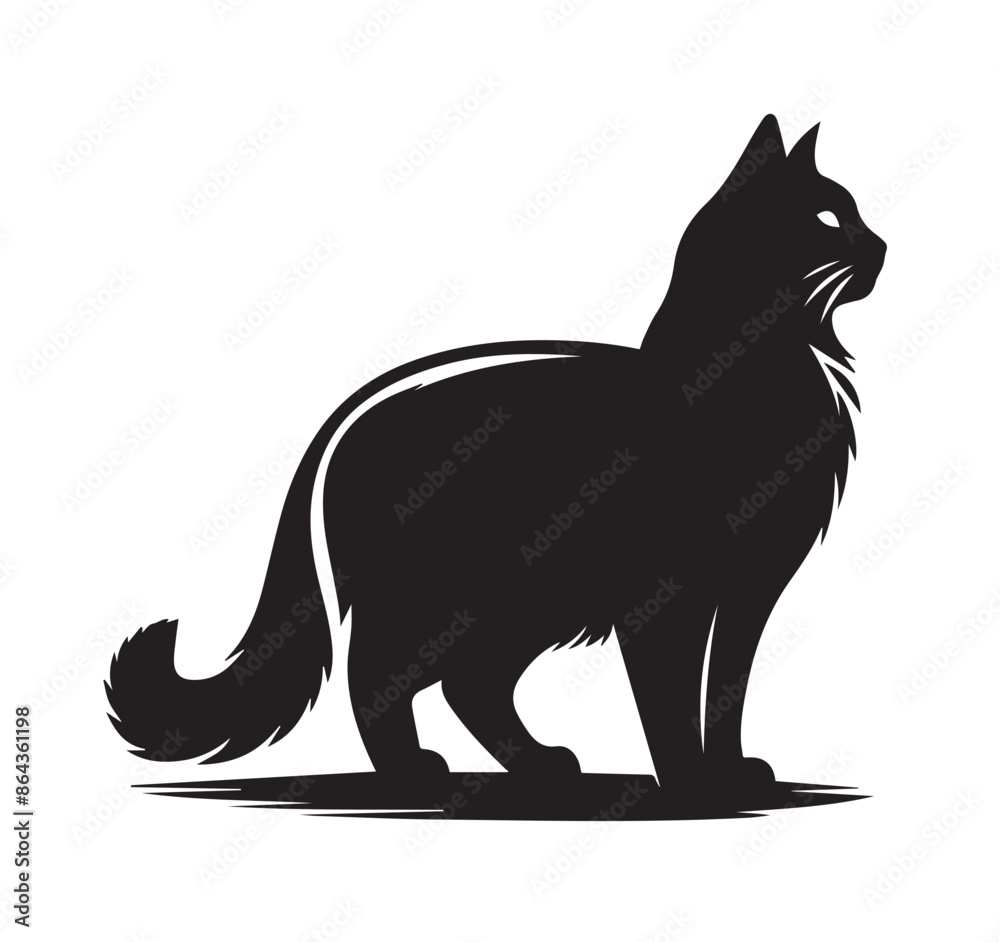 Obraz premium Cat Silhouette Vector Illustration 