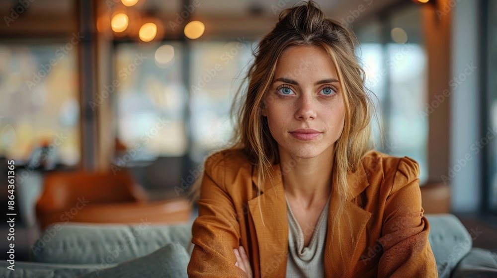 A young, stylish woman with expressive eyes looks into the camera while sitting in a sophisticated, modern indoor environment, her hair and outfit perfectly coordinated. A young, stylish woman with expressive eyes looks into the camera while sitting in a sophisticated, modern indoor environment, her hair and outfit perfectly coordinated.
