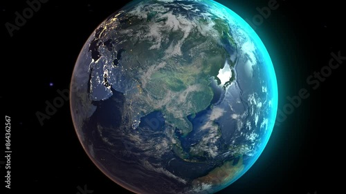 Wallpaper Mural Realistic Earth Zoom to Countries from Space and Orbit Albenia Version 4K 60 FPS Torontodigital.ca