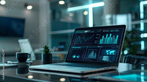 Wallpaper Mural CuttingEdge KPI Dashboard on Laptop Revolutionizing Business Analytics Torontodigital.ca