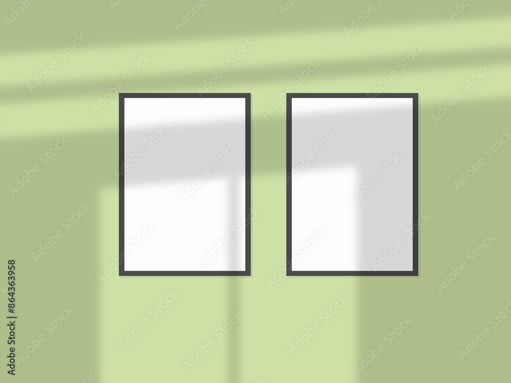 Minimal picture poster frame mockup on wallpaper Minimal picture poster frame mockup on wallpaper