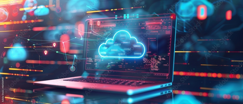 Digital Innovation Cloud Computing and Data Transfer Technology Streamlining Connectivity and Security