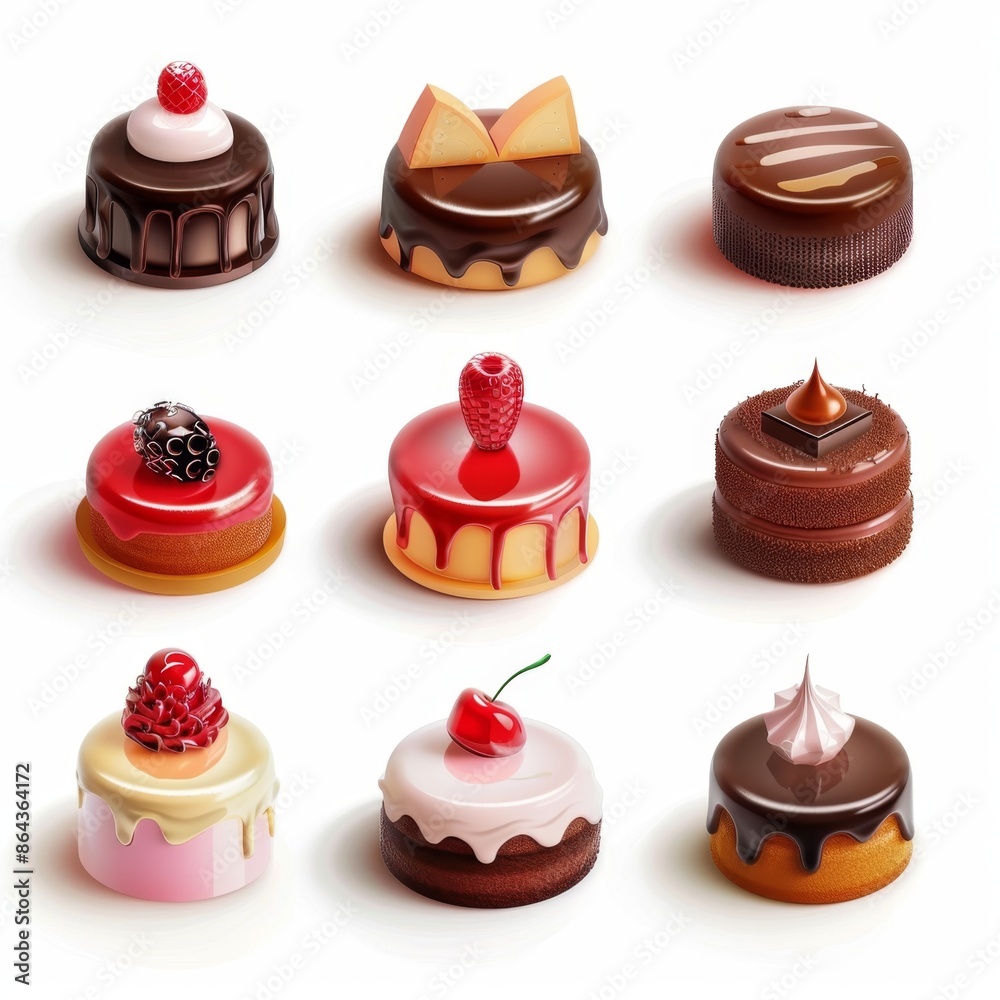 Cakes icon set, desserts, cupcakes symbols, sweets sign, bakery design elements, bakery pastry, biscuits Cakes icon set, desserts, cupcakes symbols, sweets sign, bakery design elements, bakery pastry, biscuits
