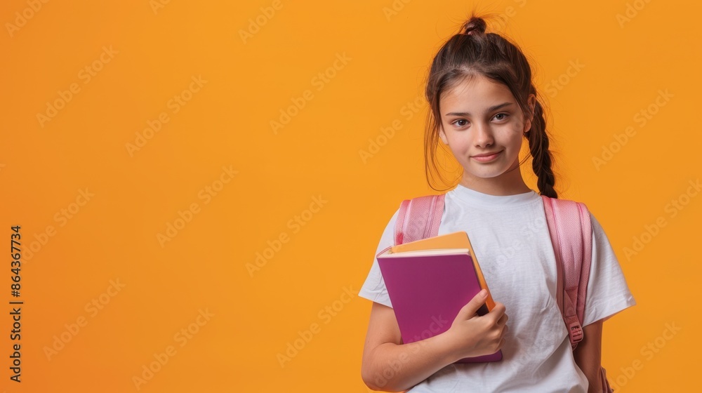 The girl with backpack