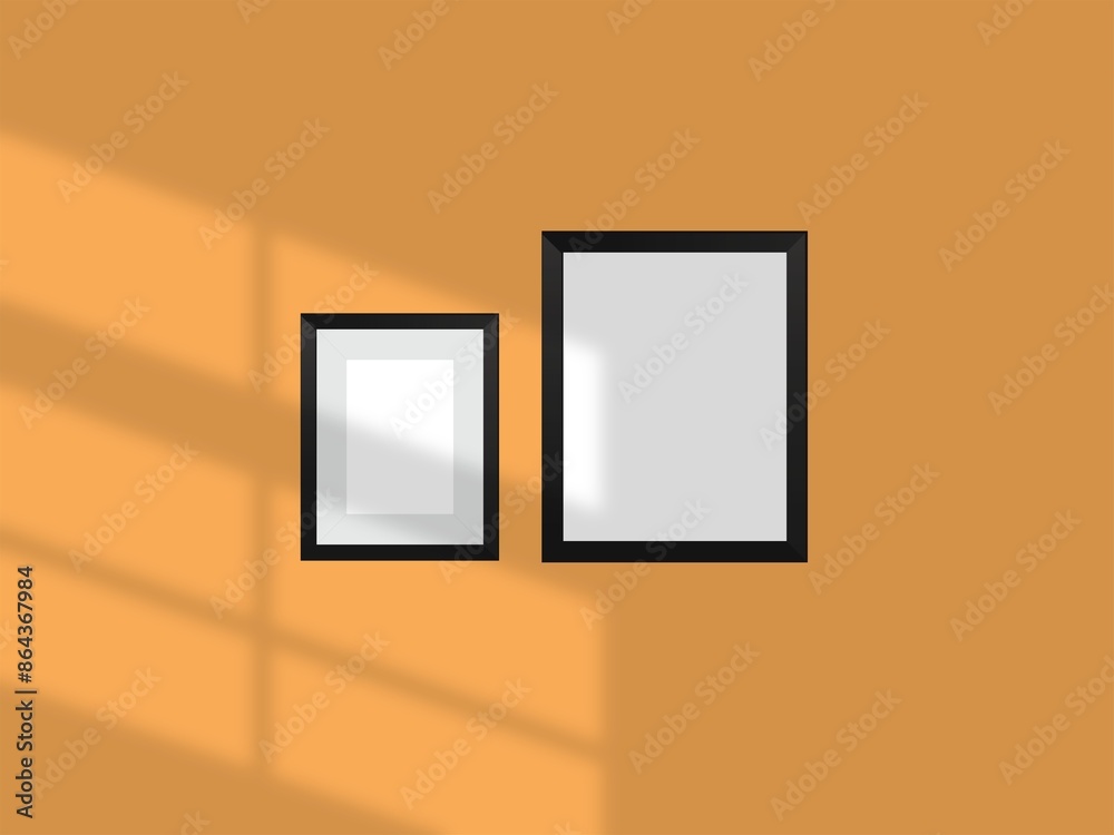 Beige wall with picture frames Beige wall with picture frames