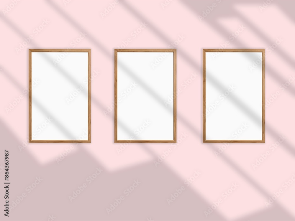 Beige wall with picture frames Beige wall with picture frames