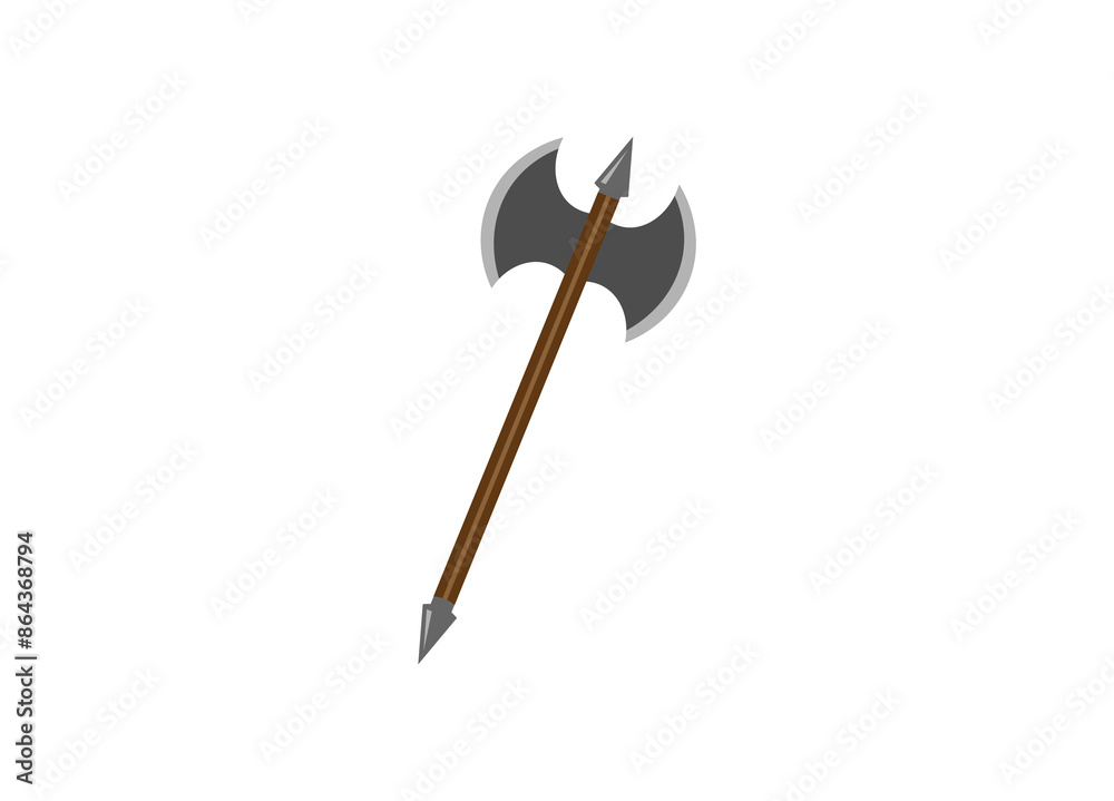 Vector illustration of an ancient Greek double-sided ax Vector illustration of an ancient Greek double-sided ax