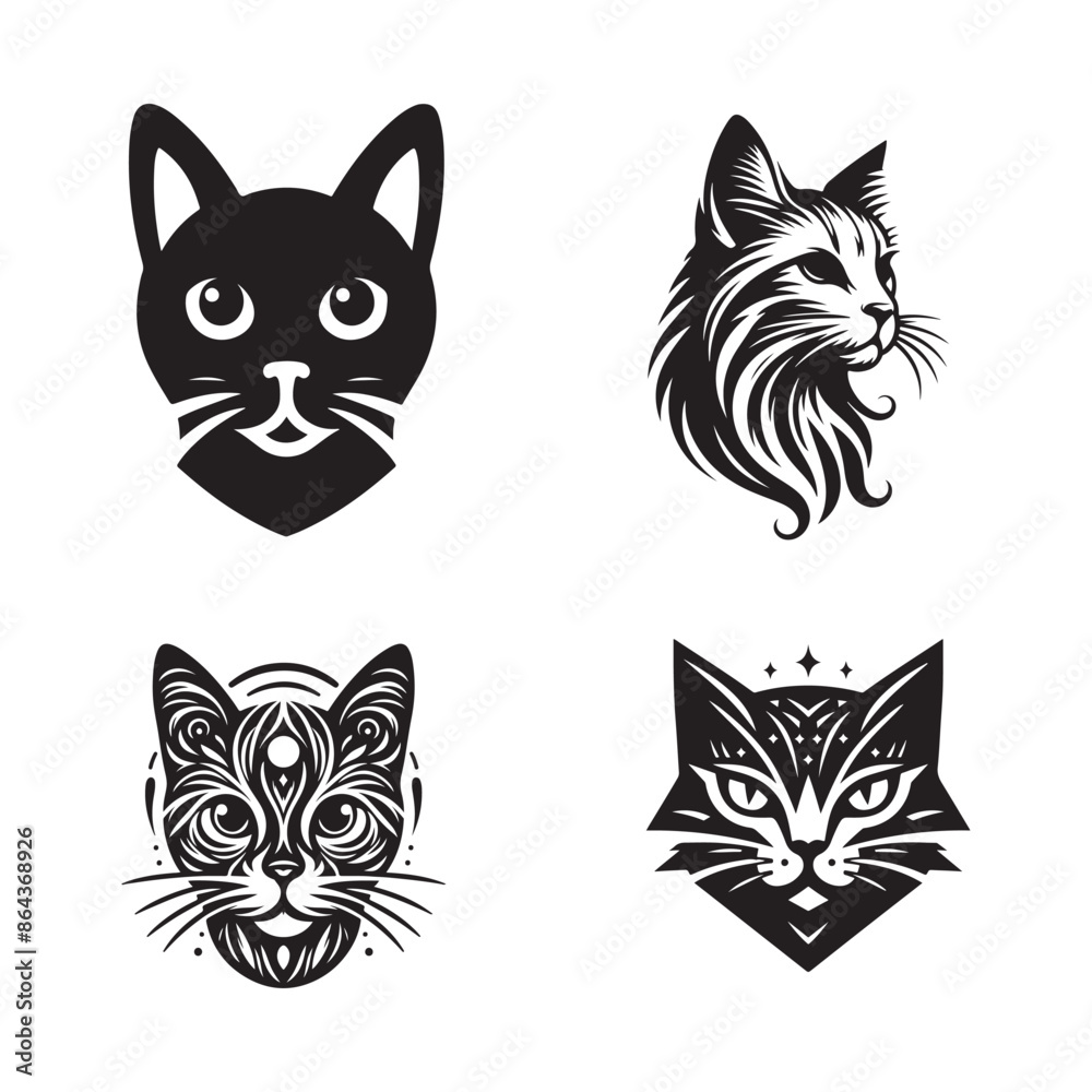 Obraz premium cat outline illustration
