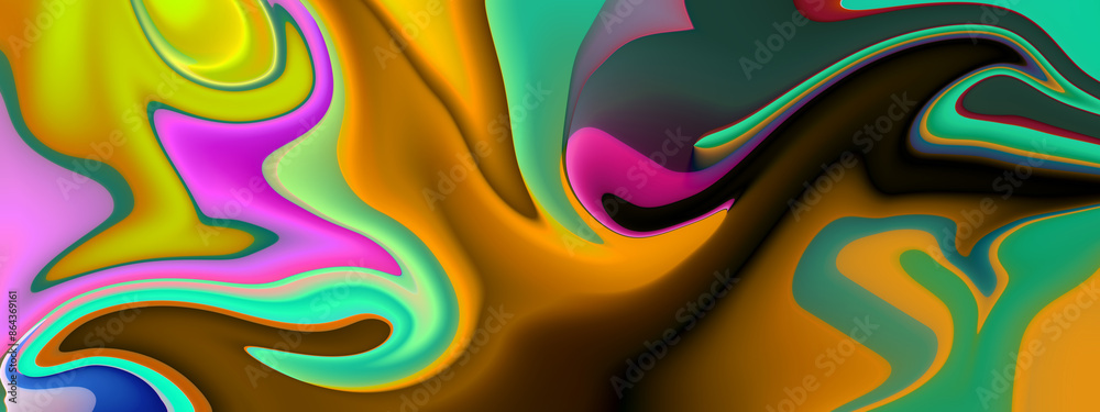 Obraz premium Good for trendy background, posters, abstract liquified paint background, Iridescent marbled holographic texture, artistic covers design, Modern fluid colors backgrounds. wallpapers, cards, invitation
