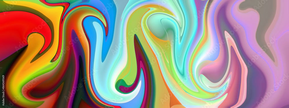 Obraz premium Good for trendy background, posters, abstract liquified paint background, Iridescent marbled holographic texture, artistic covers design, Modern fluid colors backgrounds. wallpapers, cards, invitation