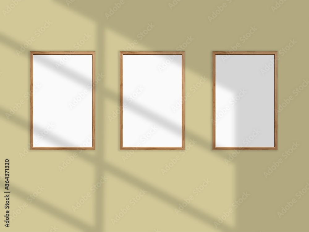 Minimal picture poster frame mockup on the wall