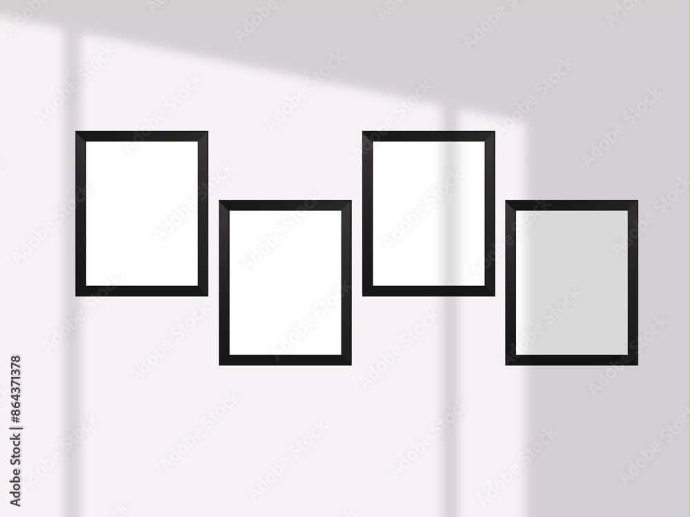 Minimal picture poster frame mockup on the wall