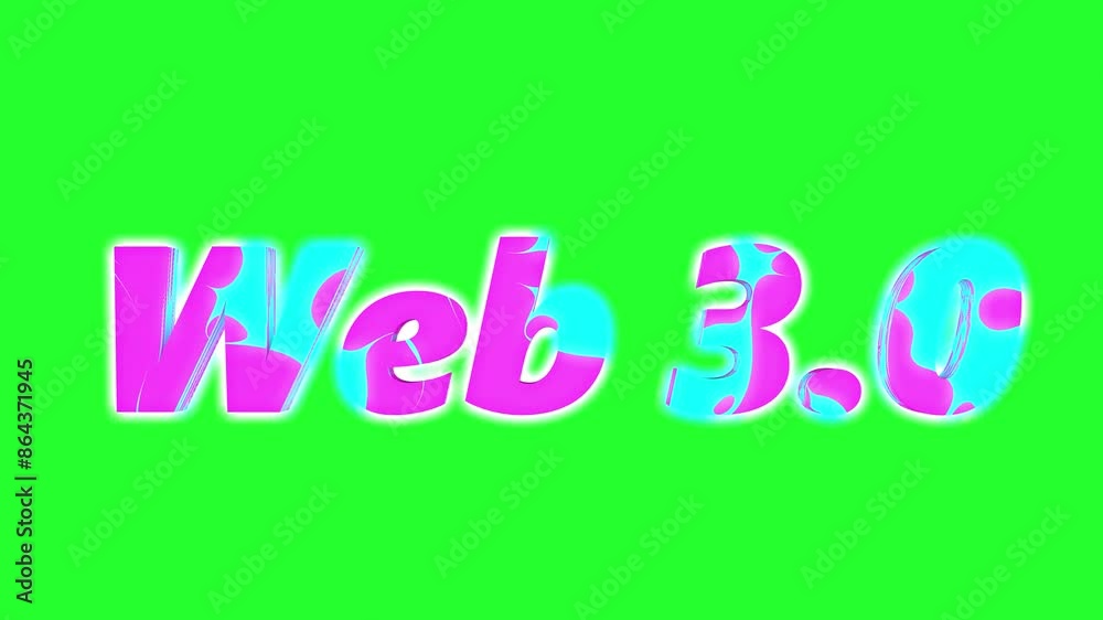 Web 3.0 text, neon liquid effect on a green screen. 3D animation . The concept of the Internet and new technologies. Web 3.0 text, neon liquid effect on a green screen. 3D animation . The concept of the Internet and new technologies.