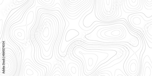 Abstract background wavy topographic line map. Contour geography map grid abstract backdrop. Seamless pattern and banner design. Vector illustration.