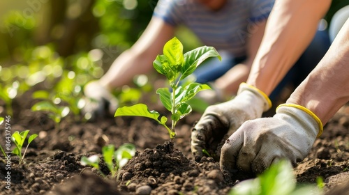 Empowering Community Growth Teamwork in Action at Volunteer Garden Planting Day