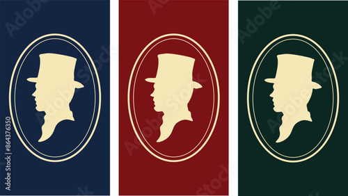 Bridgerton concept, gentlemen's from 18th-19th century, Wallpaper vector. Phone wallpaper, Vector illustration. Trendy background.	