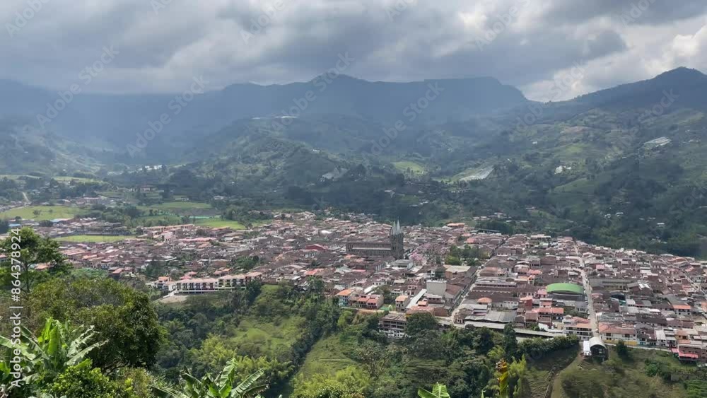 Vertical video views of the town of Jardin in Antioquia, Colombia. Vertical video views of the town of Jardin in Antioquia, Colombia.