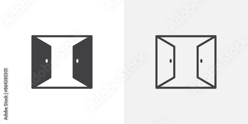Open window icon symbol collection on white background.