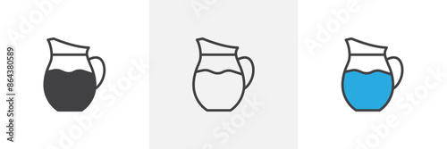 Jug icon symbol collection on white background. photo