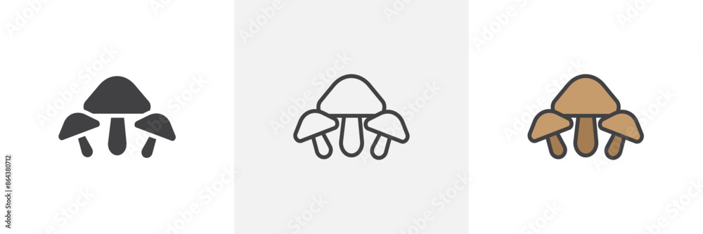 Mushroom icon symbol collection on white background. Mushroom icon symbol collection on white background.