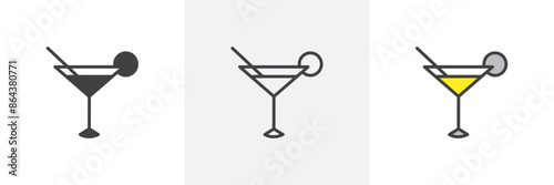 Citrus martini glass icon
