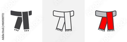 Scarf icon symbol collection on white background.