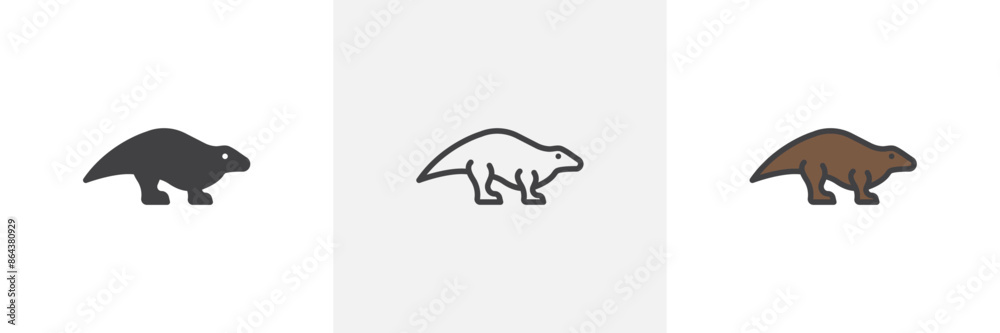 Otter icon symbol collection on white background. Otter icon symbol collection on white background.