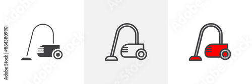 Vacuum cleaner icon symbol collection on white background.