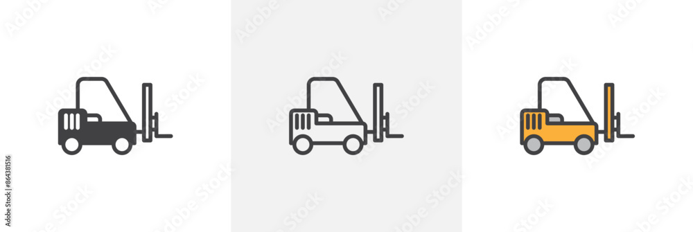 Forklift icon symbol collection on white background. Forklift icon symbol collection on white background.