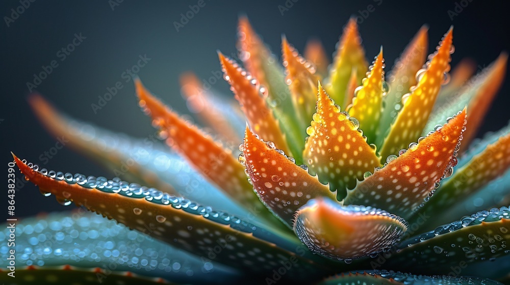 Aloe Vera Plant with Dew Drops Aloe Vera Plant with Dew Drops