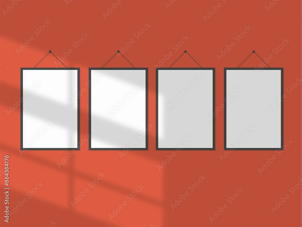 Poster with black frame mockup illustration Poster with black frame mockup illustration