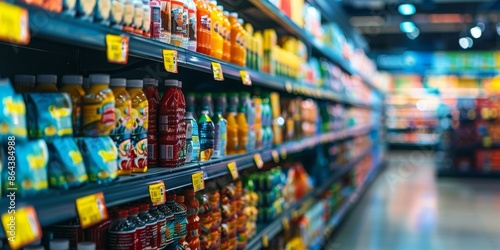 A store aisle with many different types of beverages on the shelves