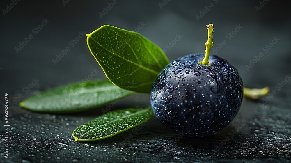 Blue Fruit with Dew Drops Blue Fruit with Dew Drops