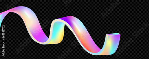 Abstract  holographic wave.Flow iridescent fluid.Dynamic spectrum ribbon.