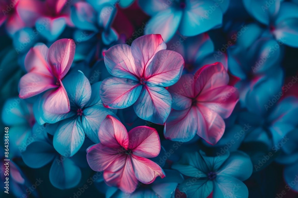 Detailed close up of exquisite blue and pink flowers in vibrant colors for enhanced search relevance Detailed close up of exquisite blue and pink flowers in vibrant colors for enhanced search relevance