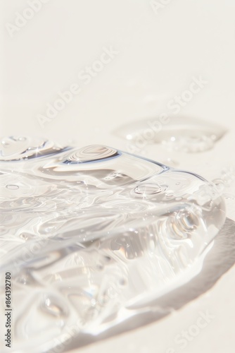 clear, gel-like product smeared on a white surface, showing its smooth texture photo