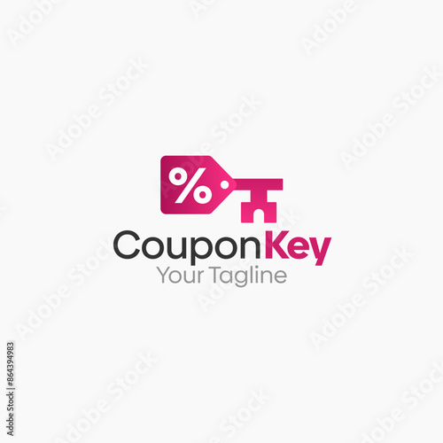 Coupon Key Logo Vector Template Design. Good for Business, Start up, Agency, and Organization