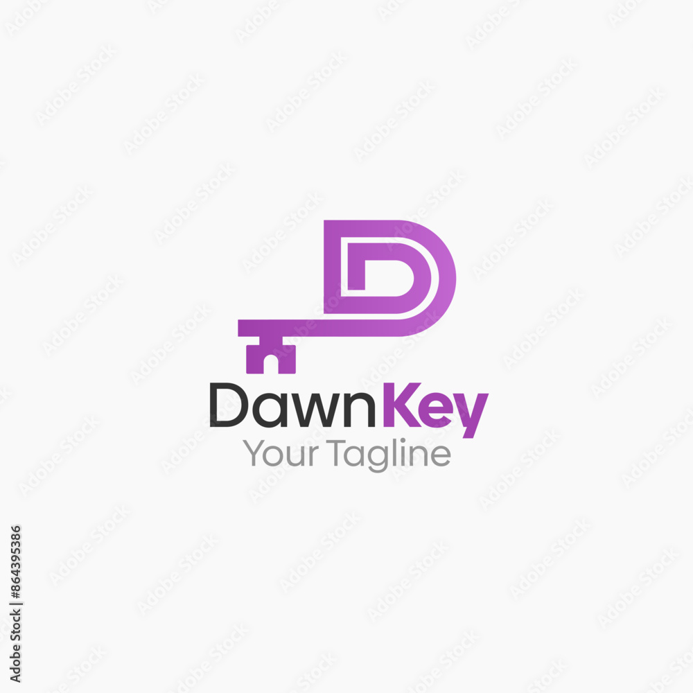 Fototapeta premium Dawn Key Logo Vector Template Design. Good for Business, Start up, Agency, and Organization