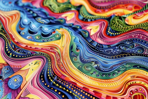 Abstract Wavy Colorful Pattern
