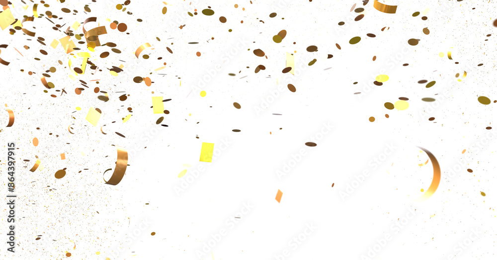 Elegant Embrace: Mesmerizing 3D Illustration Depicting Swirling gold Confetti Elegant Embrace: Mesmerizing 3D Illustration Depicting Swirling gold Confetti